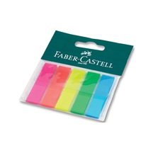 Faber-Castell Page Marker(Film Index),5 Renk Yapışkanlı Ayraç Seti,12x44 mm,Ekstra Yapışkanlı,Solvent İçermez