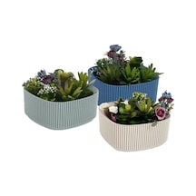 Omnipazar Krs-248 Pera Aranjman Kaktus Sukulent Saksı 1.8 Litre 3'lü Set
