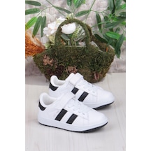 Fort Cool Cooper Rahat Esnek Sneaker Erkek Çocuk Spor Ayakkabı Beyaz-Sıyah
