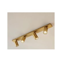 Gu10 Mat Altın Gold Modern Spot Avize 4 Lü Hareketli Başlık Os R Am Led Ampül Dahil Kuruluma Hazır Siyah