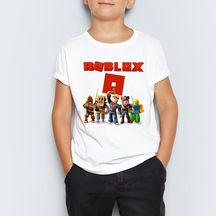 Roblox Baskılı Unisex Çocuk Tişört T-Shirt Mr-01 Çok Renkli