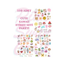 110 Parça Sevimli Cute Kawaii Etiket Seti Paketi, Bullet Journal, Scrapbook, Planlayıcı, Ajanda Diğer