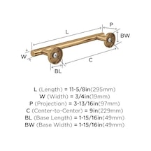 Arrondi Şampanya Bronz 9 İnç 229 Mm -havlu Askısı