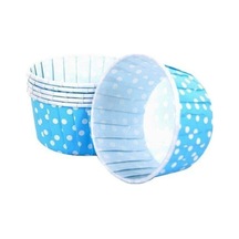 Kağıt Muffin Kek Kapsülü Mavi Puantiyeli 50 Li No:3 Kağıt Beyaz Diğer