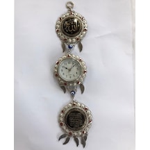 Nazar Boncuğu 45 Cm Ayet'Li Saat'Li (Duvara Asılabilir)