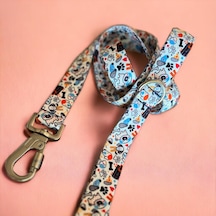 Recycled Köpek Gezdirme Kayışı, Gezdirme Kayışı Geri Dönüştürülmüş, Kadifemsi Dokulu, Çift Kilitli Karabina Kanca, 360 Dönüşlü, Dayanıklı, Bone Small