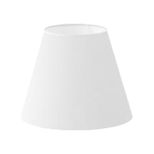 Beyaz Abajur Başlığı Çap 35 Cm Kumaş Konik A848 Beyaz