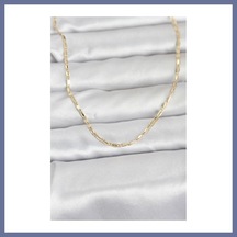 Bezos Cm 14k Gold Renk Lazerli Zincir Model 60 Cm Kadın Kolye Dlra