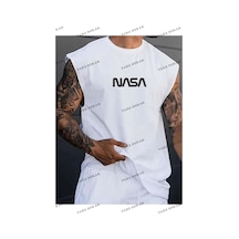 Tarzsokak Unisex Nasa Baskılı Kolsuz Siyah