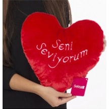 Sevgiliye Seni Seviyorum Yastık 40 Cm Kırmızı