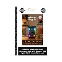 Bluetooth Hoparlör Kablolu Mikrofonlu Rgb Işıklı Speaker D66 Siyah Müzik Eşyası Parti Aleti