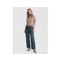 LC Waikiki Alıta Cıty Farkıyla Lcw Jeans İndigo Denim Düz Baggy Fit Yüksek Bel Daralan Paça Kadın Jean Pantolon İndigo - 925399578 İndigo