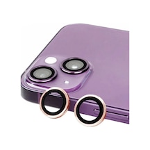 Apple İphone 15 Uyumlu Raze Metal Kamera Lens - Pembe