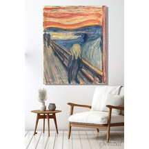 Dikey Kanvas Duvar Tablosu Tekli Salon Yatak Odası Ofis Edvard Munch Çığlık İkonik Varoluşsal Kaygı Çok Renkli