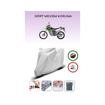 Gri Arka Çanta Uyumlu Kawasaki Klx 250 Uyumlu Motosiklet Brandası Motor Örtüsü