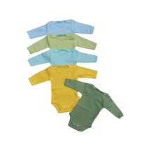 Özdemirli Bebe Uzun Kollu Çıtçıtlı Badi Bisiklet Yaka Body Zıbın (5li Paket)