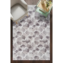 Villadia Home Textile Kaymaz Taban Modern Desen Halı Yolluk Leke Tutmaz Kolay Temizlenir Koridor Salon Yatak Mutfak Odası Vd4043gri Gri