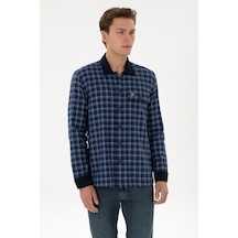 U.s. Polo Assn. Erkek İndigo Gömlek Desenli 50316574-vr028 Indigo