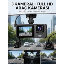 3 Kanallı Araç Dvr Ön + İç + Arka Kamera İle Tam Kapsama, Yüksek Güvenlik Yeni Nesil