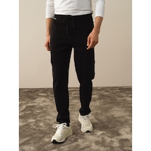 Xint Siyah Pamuk Dokulu Regular Fit Sweat Pantolon 380154