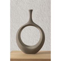 Koza Home Galante Özel Taş Doku Yeşil İskandinav Seramik Vazo 10x30x35cm 62 Standart
