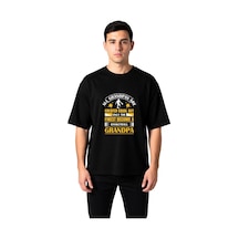 Paybuy Erkek Oversize Basketbol Dede Baskılı Kısa Kollu Tişört Retro Des Siyah