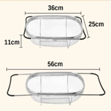 Ximistore9 Çelik Gıda Süzgeci Sepeti, Genişletilebilir Lavabo Aksesuarı, Sebze-meyve Yıkama Ve Süzme Sepeti Gümüş