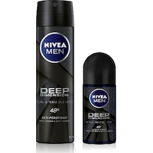 Nivea Men Deep Dimension Kuru&Temiz Cilt Hissi Erkek Sprey Deodorant 150 ML + Roll-On 50 ML
