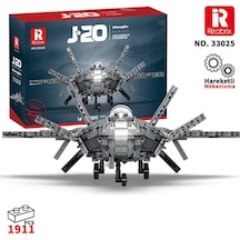 Reobrix 33025 Chengdu J-20 Jet Uçak Yaratıcı Yapı Blok Seti Building Blocks - 1911 Parça