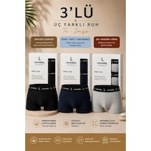 Suma Erkek Likralı Pamuklu Penye Boxer 3'lü Paket Siyah Gri Lacivert Çok Renkli