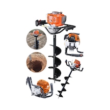 Steiner 11 HP Tam Profesyonel Toprak Burgu Makinesi 15 Cm Uç Turuncu