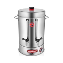 Işıkgaz Silverinox 120 Bardak Çevirmeli Metal Musluklu Çay Makinesi Gri