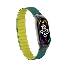 Xiaomi Mi Band 7 Uyumlu Krd-69 Prl Kordon Koyu Yeşil-sarı