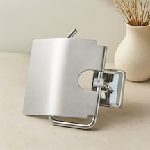 Geniş Kapaklı Metal Wc Kağıtlığı Yapışkanlı Montaj Çr