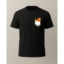 Pooh Cep Tasarımlı Baskılı T-shirt Siyah
