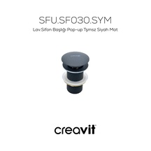 Creavit Lavabo Sifon Başlığı Pop-up Taşmasız Mat  Siyah