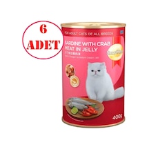 Smart Heart Kedi Konservesi Jöle İçinde Yengeç Ve Sardalyalı 400 Gr 6 Ad