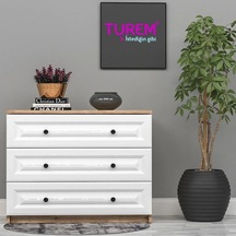 Siena 3 Çekmeceli Membran Kapak Şifonyer Mdf Siyah