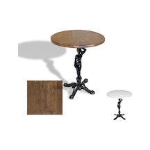 Çipa 1003 Döküm Ayak Yuvarlak Masa Çap 80cm - Werzalit, Wermodin Ve Allzalit Tabla - Rustic Dark Çok Renkli