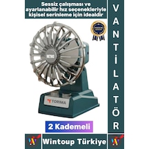 Vantilatör Kompakt Sessiz Çalışma Yoğun Üfleme Retro 2 Kademeli Şarjlı Mini Masa Üstü Vantilatör