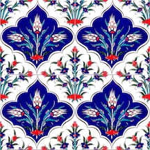 Armada Çini 20x20 Cm Ac 45 Kütahya Çinisi İznik Desenli Çini Karo