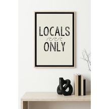 Doğal Ahşap Çerçeveli Yazı Desenli Tablo - Minimal Huhu1073