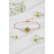 Çekirdekjewelry 925 Ayar Gümüş Zeytinyağı Taşlı Bileklik Pembe