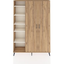 Arges Dolap 7 Raflı 2 Kapaklı Tek Askılı 132x30x195 Çam-çam/a... Çam