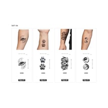 Yapıştırma Dövme 4 Adet Birden 1 Hafta Kalıcı Geçici Dövme Haftalık Set 4