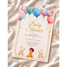 1000 Adet Ekonomik Baby Shower Davetiyesi Ve Zarf 03