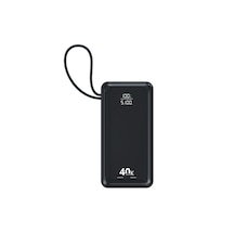 40.000 Mah Taşınabilir Şarj Aleti 22.5w Pd Hızlı Şarj Lcd Şarj Göstergeli 6 Port Powerbank Siyah