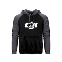 Dji Logo Silüet Gri Renk Reglan Kol Sweatshirt / Hoodie