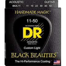 Bka-11 Black Beauties Siyah Akustik Gitar Teli Custom Light 11-50