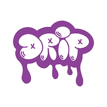 Graffiti Drip Araba Sticker 17x17 Cm Mor